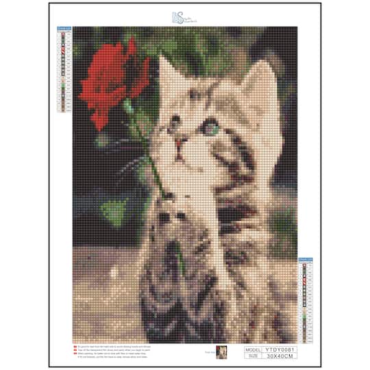 Sparkly Selections Beginner Kitten with a Rose Diamond Painting Kit